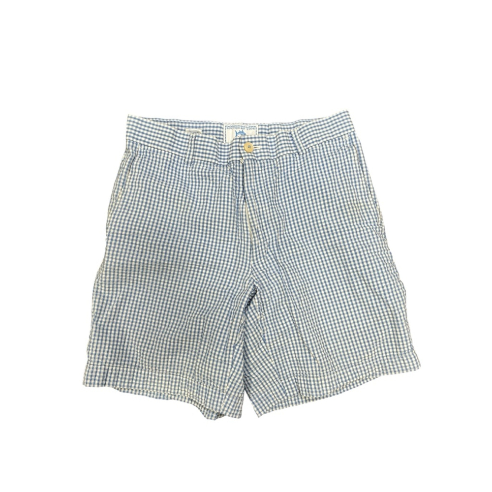 Men's Southern Tide Flat Front Shorts Waist 32 Blue White Seersucker - Picture 2 of 6
